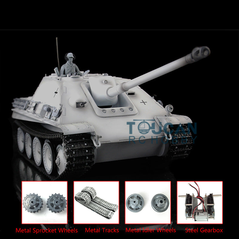 TOUCAN RC HOBBY Heng Long 1/16 Scale RC Tank 7.0 3869 Upgraded Jadpanther German Tank w/ Metal Tracks Idler Sproket Wheels BB Shooting Engine Sound