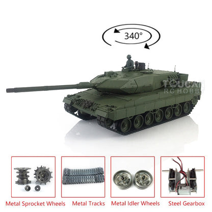 TOUCAN RC HOBBY Heng Long Latest Edition 1/16 TK7.0 Upgraded Metal German Leopard2A6 RTR RC Tank 3889 Military Vehicle Shooting BBs Battery
