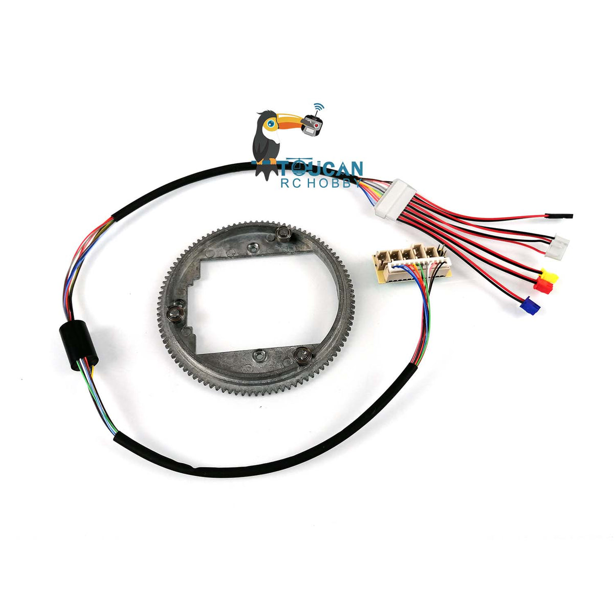 TOUCAN RC HOBBY Metal 360 Degrees Small Big Rotating Gear Electric Slip Ring 12P for 1/16 Heng Long 6.0 Radio Controlled RTR Ready-To-Run Tank Model