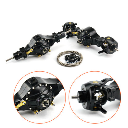 TOUCAN RC HOBBY LESU Metal Front Rear Axles Differential Lock 4x4 6x6 8x8 Suspension Set for DIY 1/14 Tractor Truck Tamiiya Remote Control Dupmer