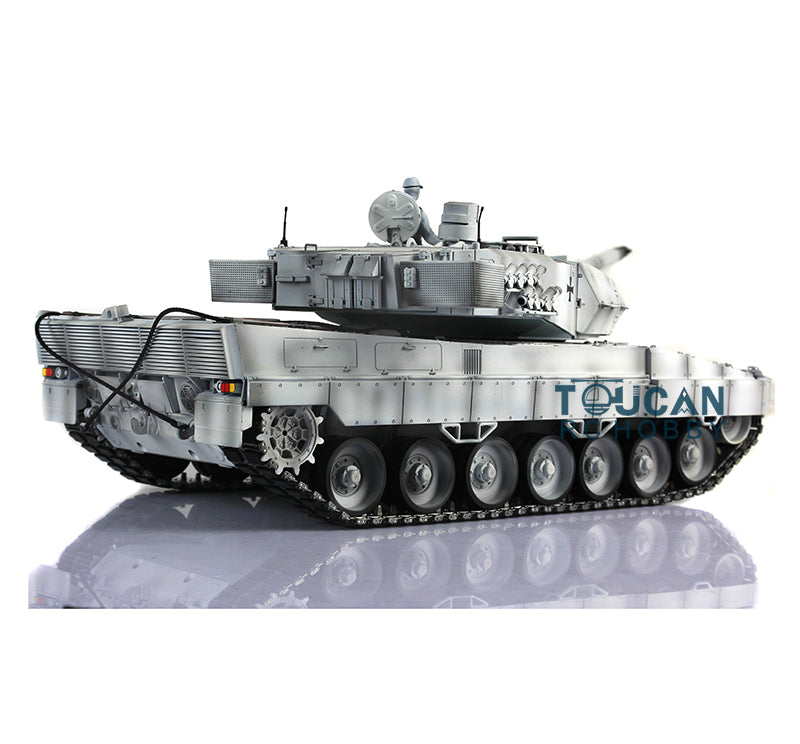 TOUCAN RC HOBBY Heng Long 1/16 7.0 Individueller Leopard 2A6 RC-Panzer 3889 mit Metallketten, Laufrollen, Rohrrucklauf, um 360 Grad drehbarem Turm und Motorsound